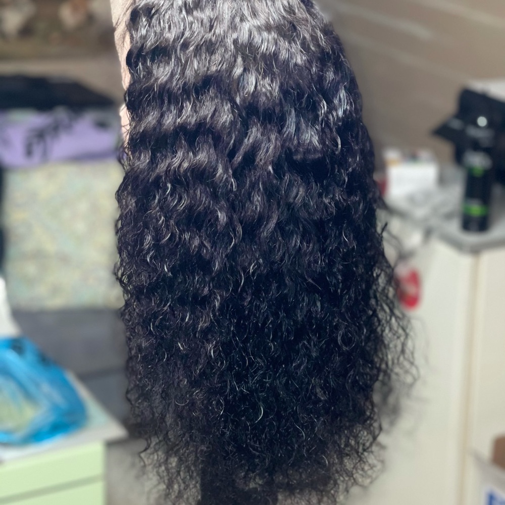 20” loose wave human hair handmade lace front wig